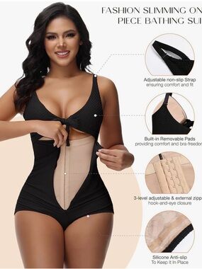 SHAPSHE Women's Tummy Control Swimsuit One Piece Slimming Bathing swim NWOT